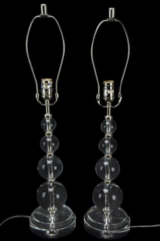 Pair Robert Abbey Stacked Crystal Table Lamp (1 of 11)
