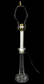 Antique Cut Crystal Column Form Table Lamp