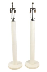 Pair Modern Composite Standing Floor Lamps
