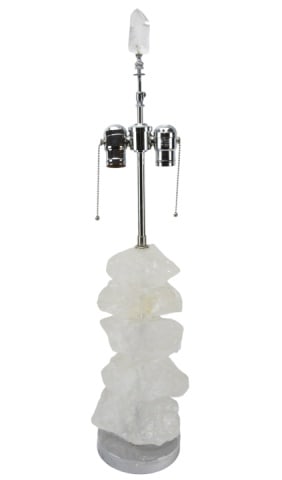 Vintage Natural Rock Crystal Stacked Table Lamp (1 of 9)
