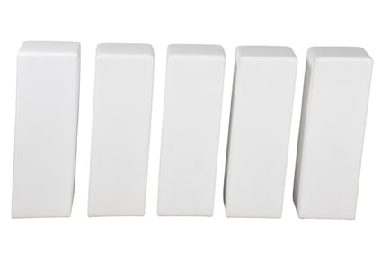 5 Davis Furniture Post Modern White Leather Stools