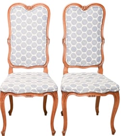 2 Karges Furniture Carved Upholstered Side Chairs