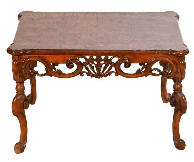 Vintage Hand Carved Burr Walnut Side Table (1 of 15)