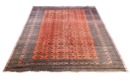 Vintage Traditional Bukhara Hand Knotted Wool Rug
