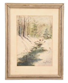 Mary Rintoul Signed Watercolor Painting Forest