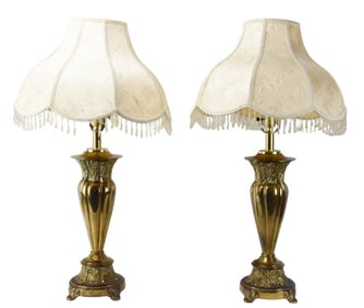 Pair Victorian Art Nouveau Style Table Lamps