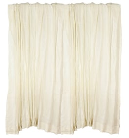 Pair Custom Ivory Muslin Cotton Drapes