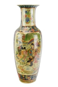 Chinese Satsuma Style Porcelain Floor Vase
