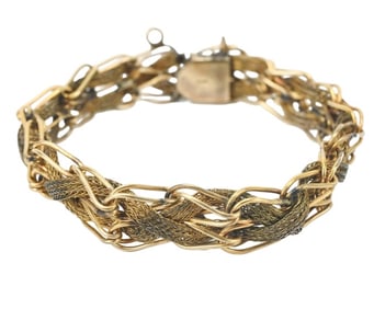 Vintage Gold Filled Woven Braided Bracelet