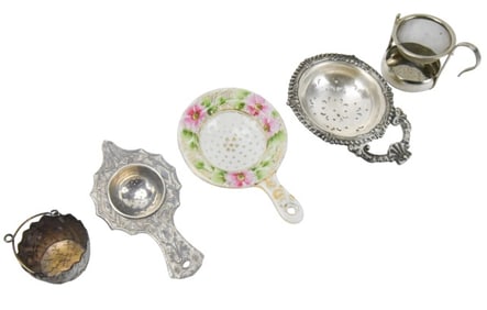 5 Antique Tea Cup Tea Strainers