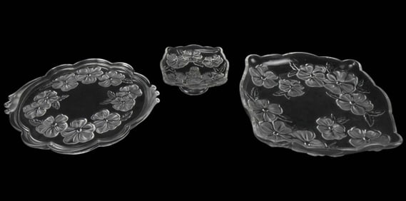 Mikasa Crystal Pansy Bouquet Serving Pieces