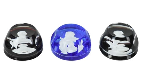 3 Baccarat Crystal Franklin Mint Paperweights