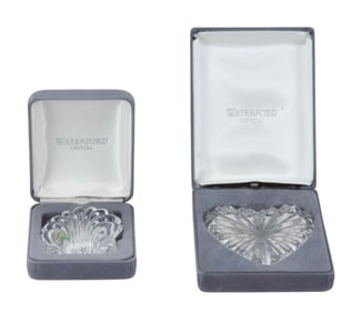 Waterford Crystal Ring Dish & Shell Paperweight