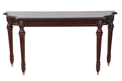 Louis XVI Style Hand Carved Mahogany Console Table