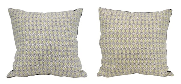 Pair Custom Made Lattice Pattern Throw Pillows