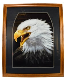 Dave Merrick Print of Bald Eagle Signed