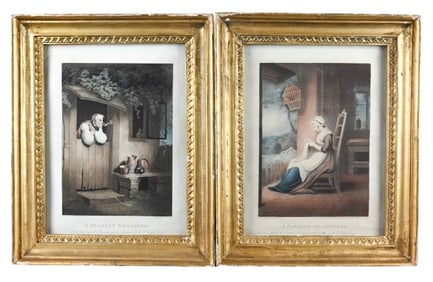 2 19th C Westall & Scriven Engravings Period Frame