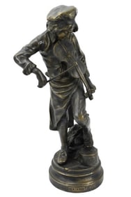 Adrien Etienne Gaudez Bronze Lulli Enfant Statue