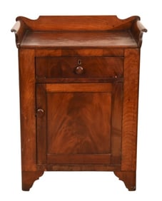 Antique Rustic Hand Carved Single Door Dry Sink