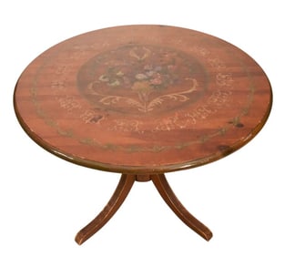 Habersham Plantation Hand Painted Pedestal Table
