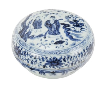 Chinese Ming Porcelain Round Covered Box