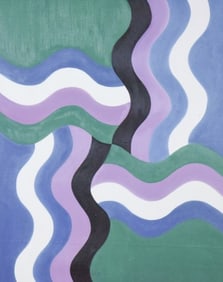 After Mohamed Melehi Acrylic Wave Painting