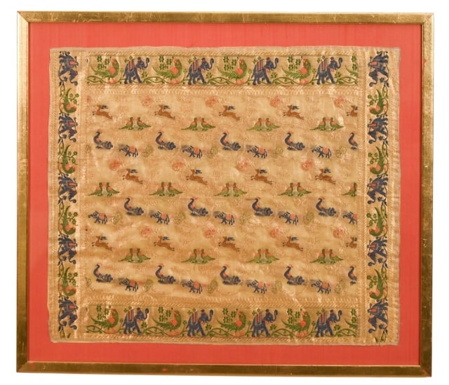 Antique Indo Persian Embroidered Brocade Panel (1 of 10)