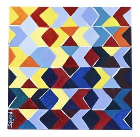 Artist Patricia Signed Oil Painting Star of David