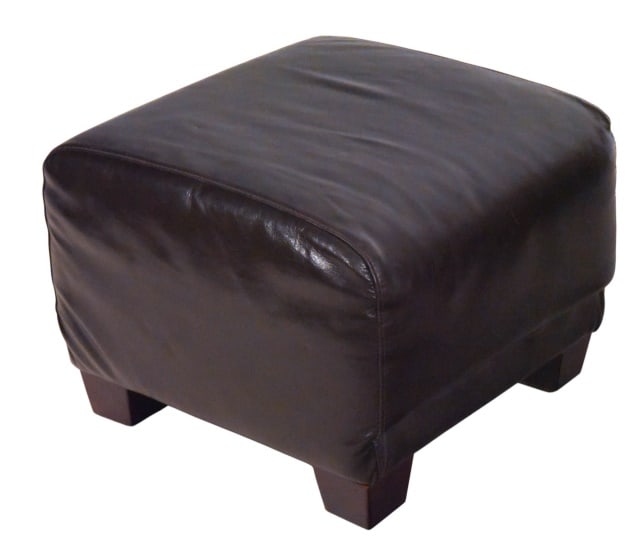 Contemporary Leather Upholstered Ottoman (1 of 7)