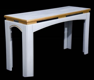 Mid Century Hand Painted with Gilt Console Table