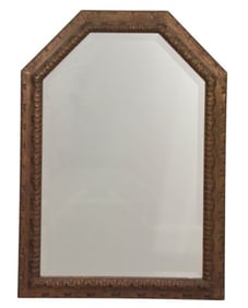 Gray and Gold Finish Hand Carved Beveled Mirror