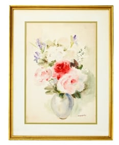 Margaret Ellis Signed Watercolor Floral Still Life