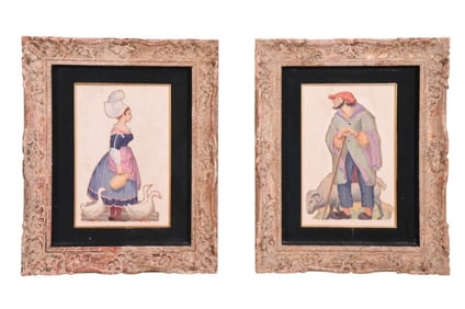 Daniel MacMorris Signed Folk Art Paintings