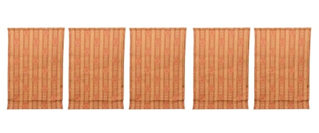 5 Custom Made Damask Lined Roman Shades