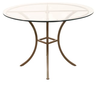 Outdoor Iron Glass Top Round Table