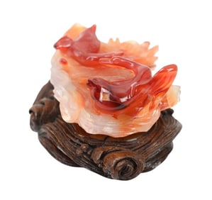 Chinese Carved Hard Stone Swan Motif