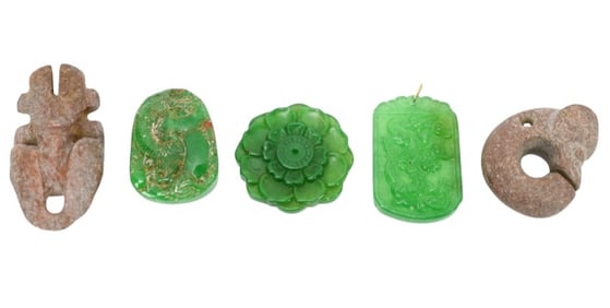 5 Chinese Carved Pendants