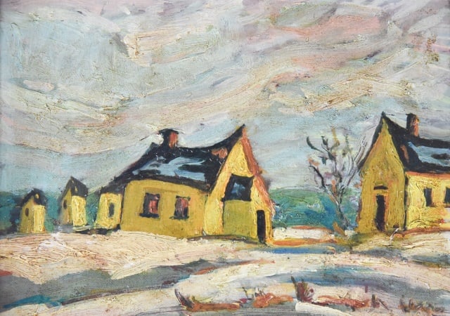 George Douglas Pepper Ottawa Oil Painting: George Douglas Pepper Canadian Artist (1903-1962) Ottawa Oil Painting. Signed lower left; Signed and Titled to Tape Verso.Frame measures 13 inches x 15 inches, art 10 inches x 8 inches.Any condition s