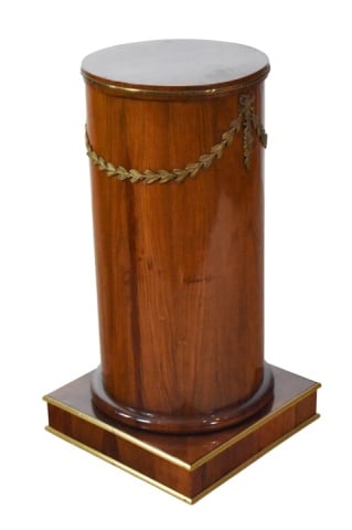 Antique Book Matched Pedestal w Ormolu Swag Accent (1 of 10)