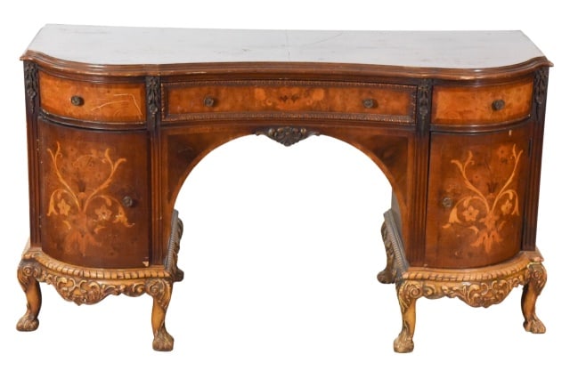 Antique Louis XV Carved Kidney Shaped Desk (1 of 16)