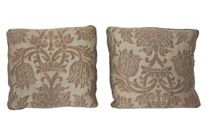 2 Italian Mariano Fortuny Glicine Style Pillows
