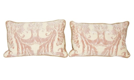 2 Italian Mariano Fortuny Glicine Down Pillows