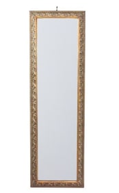 Gilt Ornate Carved Rectangular Beveled Mirror