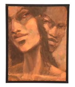 Robert T. Freeman Signed Oil Painting Love Letter