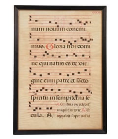Antique Antiphonal Manuscript Vellum Pages