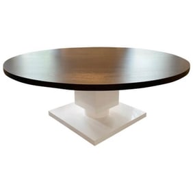 Modernist Wenge Wood & White Lacquer Dining Table