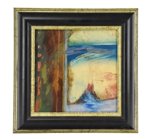 F. Ronald Fowler Signed Abstract Painting Sandbar