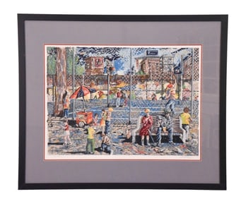 George Searing Signed Serigraph City Street