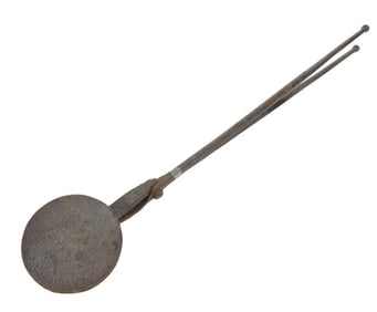 Antique American Wrought Iron Wafer Iron w Anchor