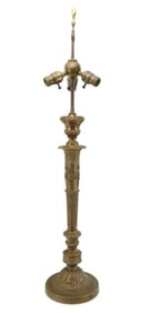 Antique Bronze Neo Classical 3-Light Table Lamp